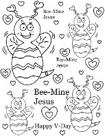 Bee-Mine Valentine Coloring Pages